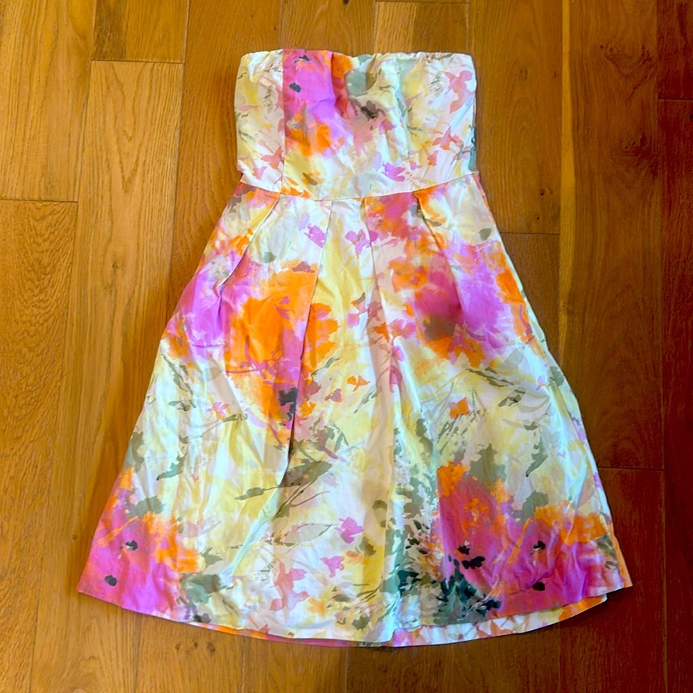 J Crew strapless floral dress, size 0
